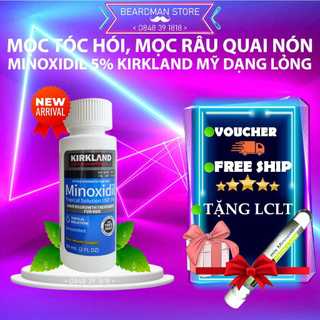Tặng LCLT - Mọc Râu Quai Nón, Mọc Tóc Hói Minoxidil 5% Kirkland Dạng Lỏng Chính Hãng Mỹ