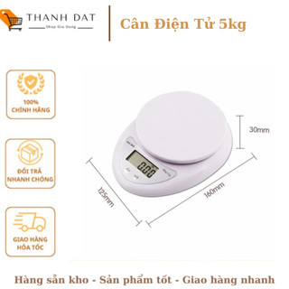 💥 [Bảo Hành 1 Năm]💥 Cân Điện Tử Nhà Bếp Mini Mặt Kính Cường Lực 5kg 💥SIÊU HOT 💥