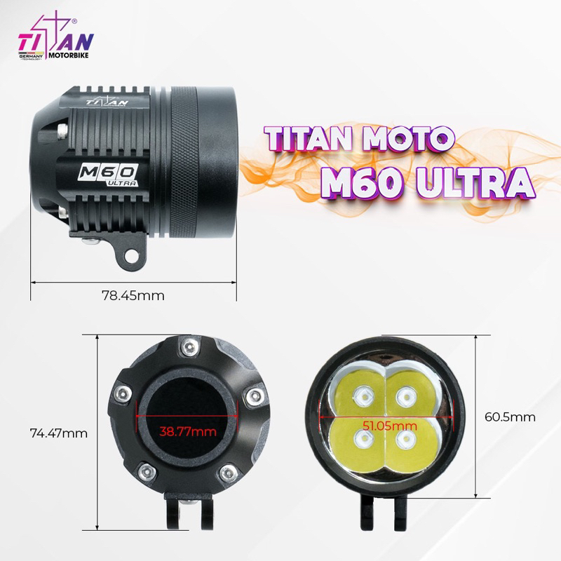 Đèn Trợ Sáng Titan Moto M60 Ultra Chính Hãng