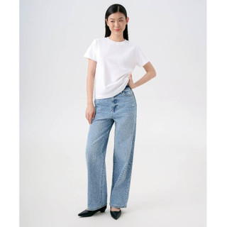  Bộ Đôi Outfits Sành Điệu Quần Ống Rộng Loose Jeans Faded Loose Và Áo Thun White BabyTee, Tặng Túi Tote