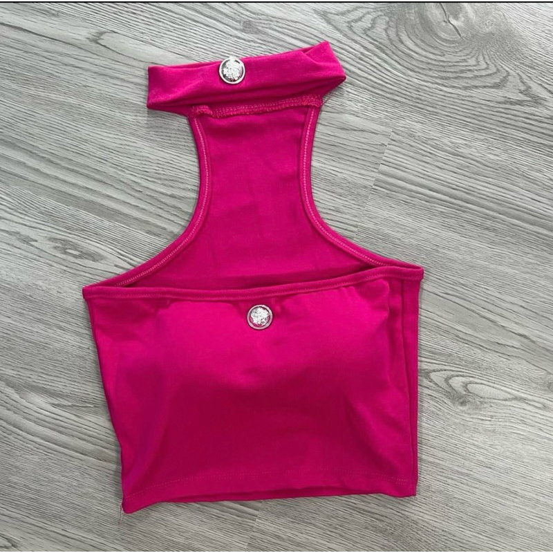 ÁO YẾM CHOÀNG CỔ CÓ MÚT FOM CROPTOP NGẮN TRÊN RÚN