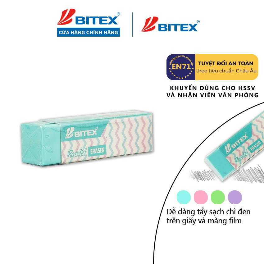 Combo 3 cục Gôm Bitex Pastel ER10 màu ngẫu nhiên