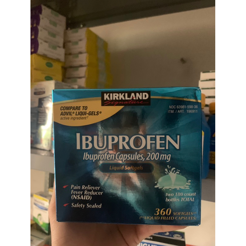 ( HÀNG MỸ🇺🇸) Ibuprofen Tablets 200mg Kirkland 180 viên liquid Hàng Mỹ