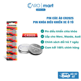 Vỉ 5 viên pin cúc, pin Lithium nút áo CR2025 Panasonic thay cho chìa khóa, điều khiển ô tô Mazda, Mercedes-Benz, Audi