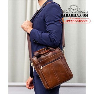 Túi đeo chéo nam marrant bhm8577 vừa tài liệu a4 da bò thật, không bong nổ, vừa laptop 13inhch