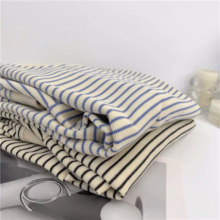 𝗺𝗶𝗲 𝘀𝘁𝘂𝗱𝗶𝗼 - SẴN SỌC ĐEN (Ảnh thật tại shop) Áo Sweater sọc ngang có may huy hiệu freesize