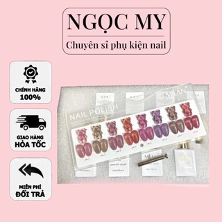 Set sơn gel thạch nhũ MILAN 8 chai 15ml , tặng bảng màu , sơn móng tay