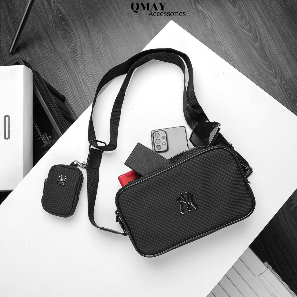 Túi Đeo Chéo MLB NY Dành Cho Cả Nam Và Nữ, Phong Cách Có Túi Tiddy Logo Kim Loại  Size | 20cm x 14cm x 7cm