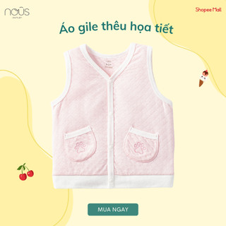 Áo khoác Gilet Nous hồng hình cừu cho bé gái - chất liệu Nu Choux - Size Từ 6-24M