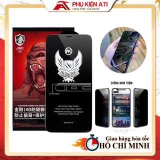 Cường lực chống nhìn trộm iphone 15 promax 14 promax 13 pro max  xs xr x 7 8 plus 13 12 xsmax kingkong [WK-4D-2-KÍNH]