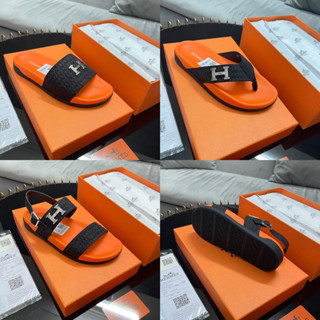 Hot 2024Dép Chữ H Nam Nữ Quai Ngang, Dép Her-Mees Da Cam Boy Phố Bản Cao Cấp Đế Cao Su Non Êm Chân MoMoShop 2023