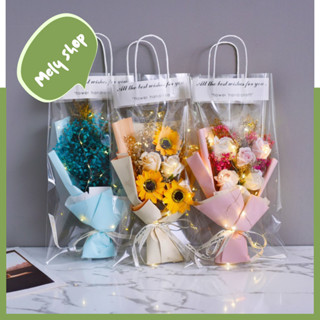 [Siêu Rẻ]_Sỉ 10 Túi đựng hoa trong suốt nhiều cỡ_Dùng đựng hoa tươi, hoa sáp tặng cực xinh