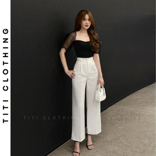  Quần suông nữ nấm lùn quần suông lửng cho nàng 1m5. Dài 85cm hỗ trợ che khuyết điểm tôn dáng 