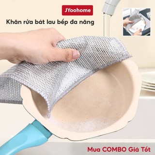 Khăn Rửa Chén Bát Lau Bếp JYoohome Sợi Kim Loại, Miếng Cọ Rửa Đa Năng Giẻ Rửa Bát Đĩa Tiện Dụng