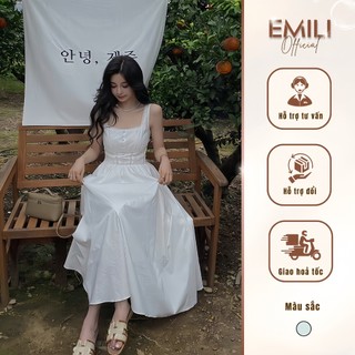 Đầm 2 đây mãi đi biển Emili đầm đi biển dáng xòe phong cách [v285]