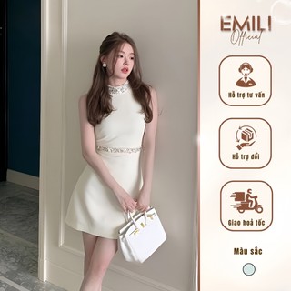 Váy body sát nách Emili đầm body phối đá phong cách kiểu sang