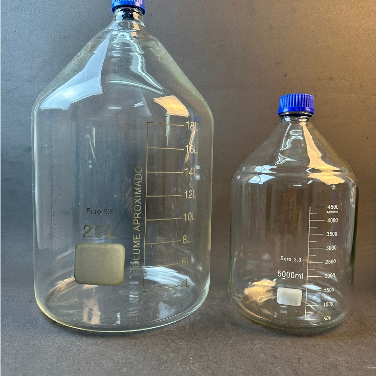 Chai Trung Tính LAB HA NOI Trắng Nắp Vặn Xanh Chia Vạch 2000ml, 5000ml, 10000ml, 20000ml - LABHN