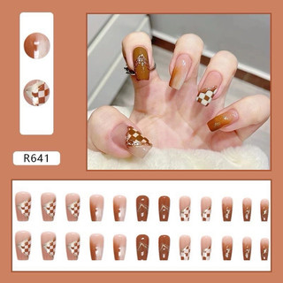Set 24 móng tay giả D728 dáng móng dài ( Tặng kèm keo và dũa )