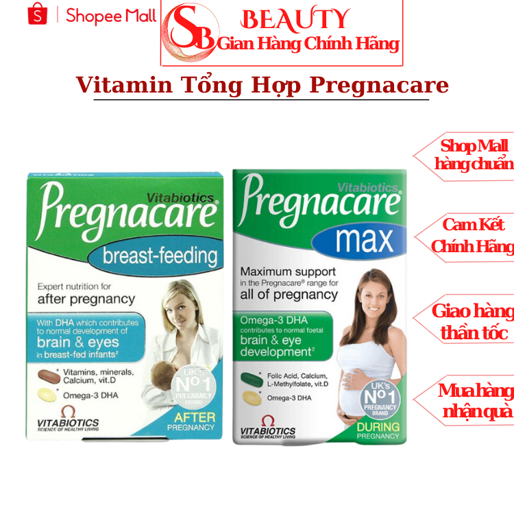 Viên Uống Vitamin Tổng Hợp Pregnacare Max Vitabiotics Cho Bà Bầu 84 Viên Mẹ