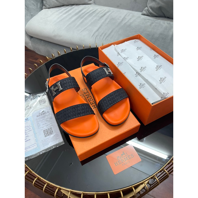 🔥Hot 2024🔥Dép Chữ H Nam Nữ Quai Ngang, Dép Her-Mes Da Cam Boy Phố Bản Cao Cấp Dép da dập nổi SumiStore