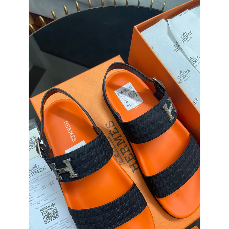 🔥Hot 2024🔥Dép Chữ H Nam Nữ Quai Ngang, Dép Her-Mes Da Cam Boy Phố Bản Cao Cấp Dép da dập nổi SumiStore
