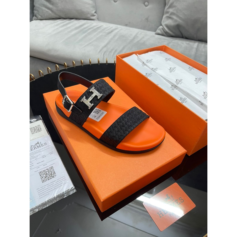 🔥Hot 2024🔥Dép Chữ H Nam Nữ Quai Ngang, Dép Her-Mes Da Cam Boy Phố Bản Cao Cấp Dép da dập nổi SumiStore