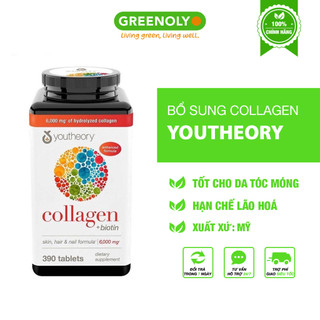 Collagen Youtheory Hàng Mỹ Tốt Cho Da, Tóc Và Móng Type 1 2 & 3 Skin, Hair & Nail Formula 390 Viên