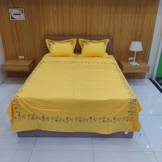 Ga chun chần everon chính hãng esm 19013 màu vàng - họa tiết thêu cành lá - vải modal