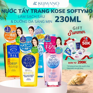 Dầu tẩy trang Kose Softymo Cleansing Oil 230ml giúp làm sạch da an toàn không kích ứng - Kumanocosme