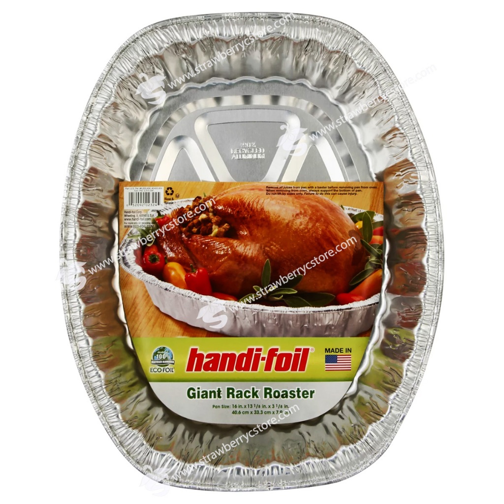 Khay Nhôm Nướng Handi-foil Eco-Foil 2324TL-15 Aluminum Foil Giant Oval Roaster, 16" x 13.12" x 3.12"