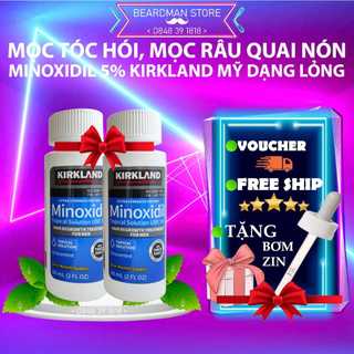 Combo 2 lọ - Dung Dịch Mọc Râu Quai Nón, Mọc Tóc Minoxidil 5% Kirkland Mỹ