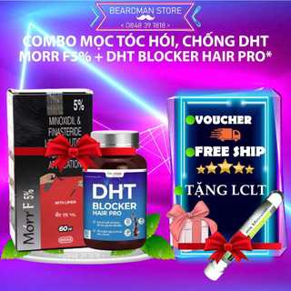 Combo mọc tóc hói, ức chế dht: morr f5% + viên uống dht blocker hair pro
