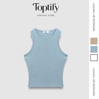 Áo croptop nữ body sát nách TOPTIFY kiểu khoét lưng tròn sát nách Ravenna Top AC61