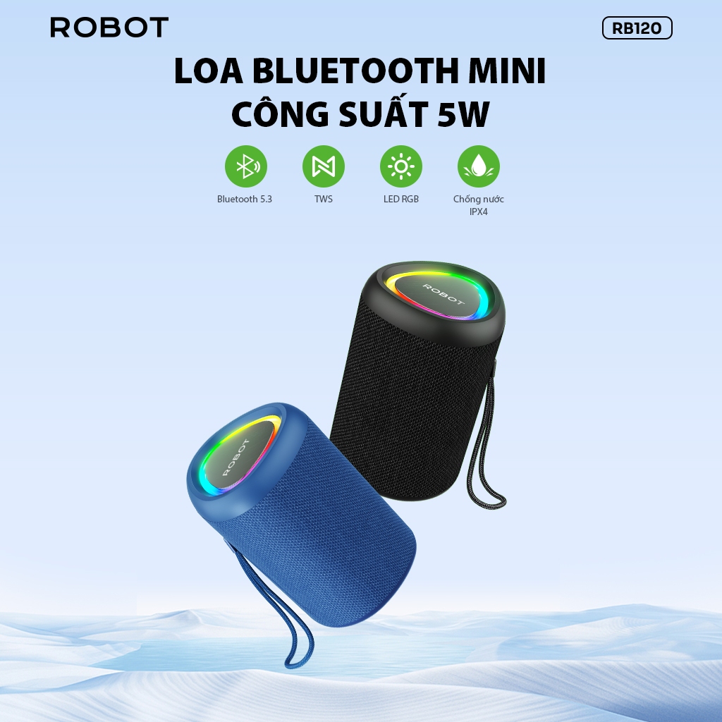 Loa Bluetooth Mini ROBOT RB120 Hồng Matte phiên bản giới hạn Công Suất 5W Đèn Led RGB Hỗ Trợ Kết Nối Thẻ Nhớ | BigBuy360 - bigbuy360.vn