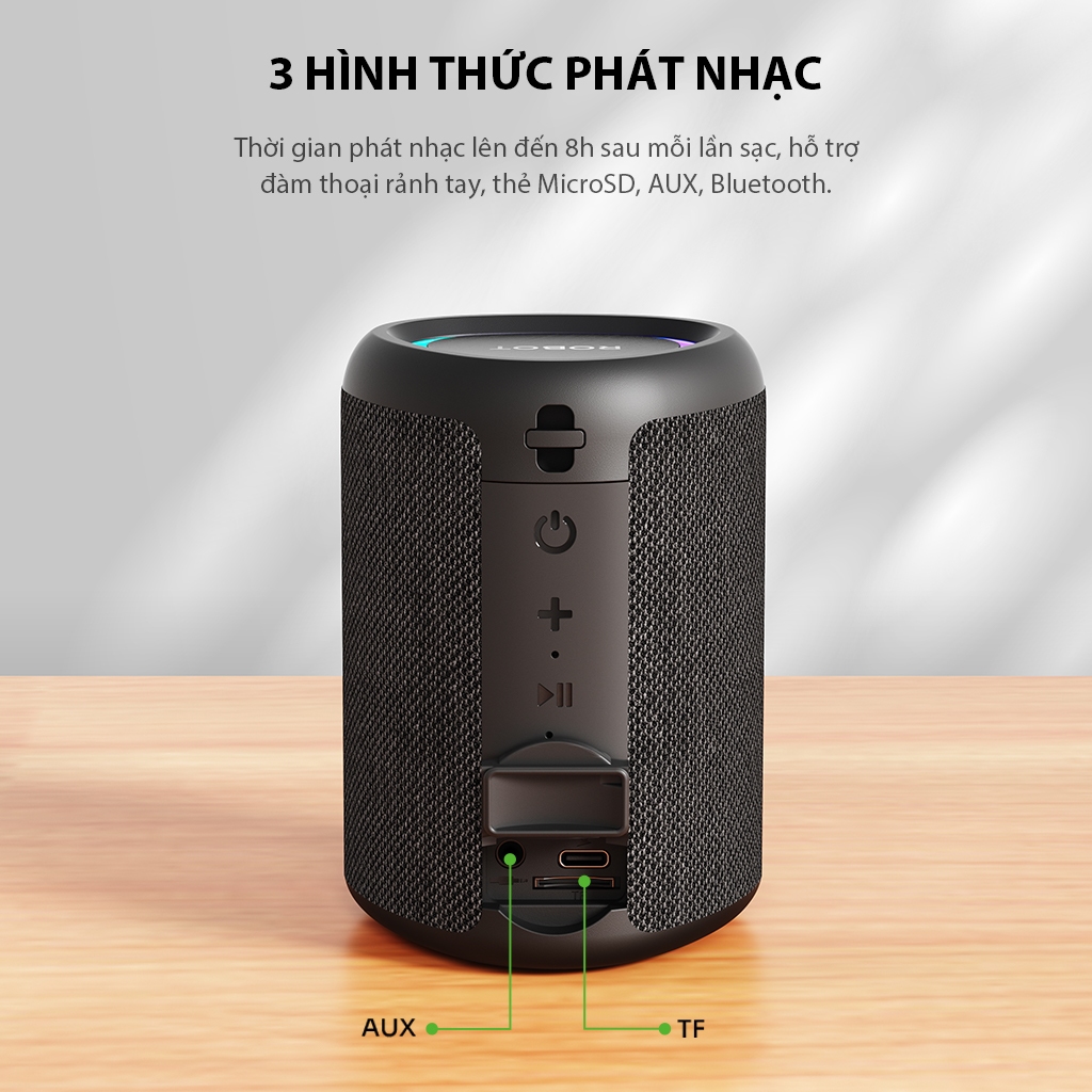 Loa Bluetooth Mini ROBOT RB120 Hồng Matte phiên bản giới hạn Công Suất 5W Đèn Led RGB Hỗ Trợ Kết Nối Thẻ Nhớ | BigBuy360 - bigbuy360.vn