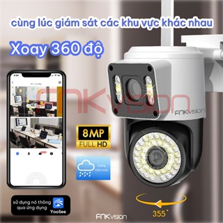 Camera IP Yoosee 2 MẮT XEM 2 MÀN HÌNH cùng lúc Fnkvision 8.0MPX xoay 360 độ,xem đêm có màu, BẢO HÀNH 1 NĂM