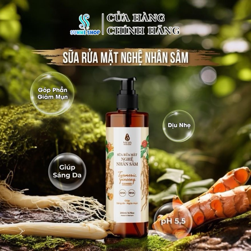 Sữa Rửa Mặt Nghệ - Nhân Sâm MELA 200ml