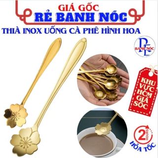 Muỗng INOX Cao Cấp Hình Hoa Sáng Bóng Không Gỉ - Thìa INOX Pha Cà Phê - Thìa Ăn Sup - Muỗng Ăn Tráng Miệng, Ăn Kem