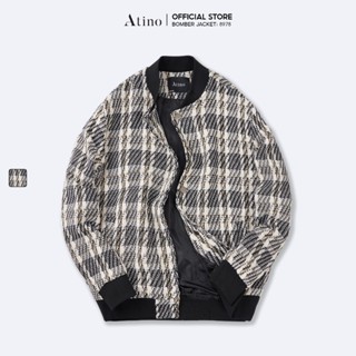  Áo Khoác Nỉ Dạ Bomber Nam Họa Tiết ATINO Hàn Quốc Phong Cách Trẻ Trung Chuẩn Form AD1.8978 