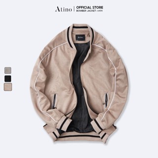  Áo khoác Bomber Da Lộn nam ATINO tinh tế thanh lịch vải dạ lót gió dáng sang trọng form regular AD3.6494 