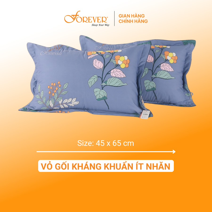 Cặp vỏ gối nằm Forever Common 45x65 chất liệu Cotton cao cấp thoáng mát thấm hút mồ hôi không kích ứng