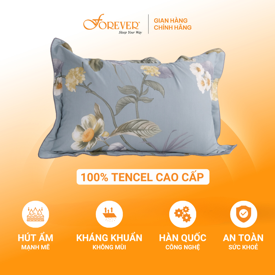 Vỏ gối nằm Tencel Forever Elegant 35x50 cao cấp kháng khuẩn mềm mịn mát