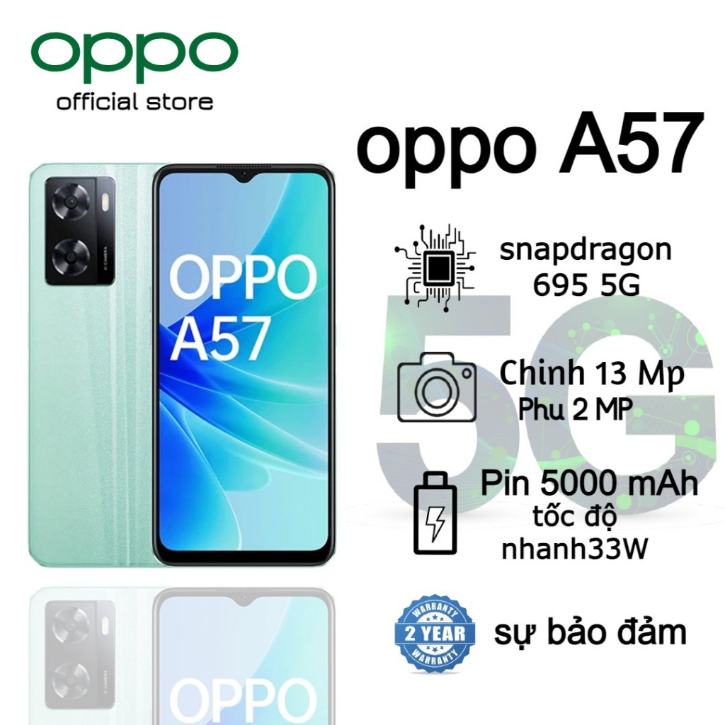 thời thượng Oppo-A57 2022 - Oppo A 57 2022 máy 2sim 8G/256G Chính Hãng, Cày game nặng chất