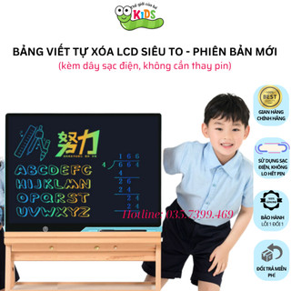 PHIÊN BẢN MỚI Bảng Viết Tự Xóa Màn Hình LCD Thông Minh Kích Thước Lớn Sạc Điện,Cho Bé Tập Viết, Tập Vẽ - BẢNG SẠC