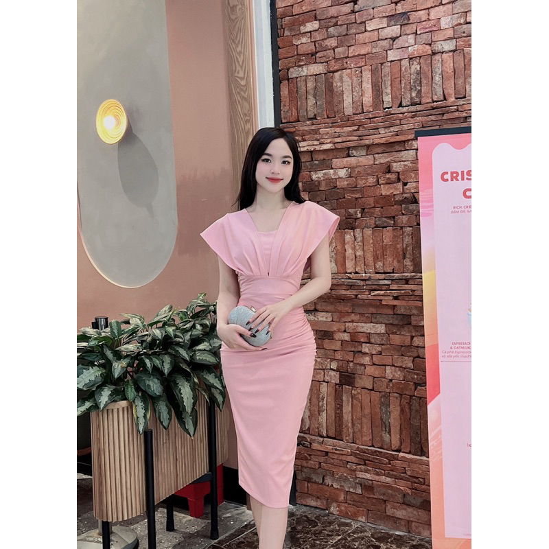 Váy body cổ chữ V trễ vai cánh dơi chất liệu vải Hàn Quốc co giãn 4 chiều (Hàng giá xưởng) | BigBuy360 - bigbuy360.vn