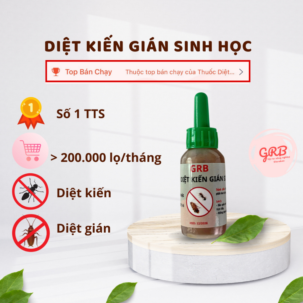 Combo 20 lọ diệt kiến sinh học bán chạy số 1 TTS, tem xanh cải tiến loại 1 hiệu quả cực nhạy diệt mọi loại kiến