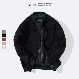 Áo Khoác Bomber Nam BUTA ATINO Vải Nhung Tăm 2 Lớp Cao Cấp Phong Cách Trẻ Trung Năng Động Form Regular AD6.8009