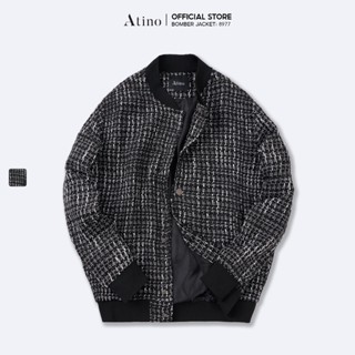  Áo Khoác Nỉ Dạ Bomber Nam Họa Tiết ATINO Hàn Quốc Phong Cách Trẻ Trung Chuẩn Form AK1.8977 