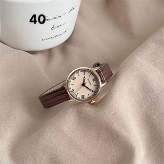 Đồng hồ nữ thời trang vintage BARSH DH06 mặt nhỏ dây da mềm ôm tay phong cách Hàn Quốc Basic