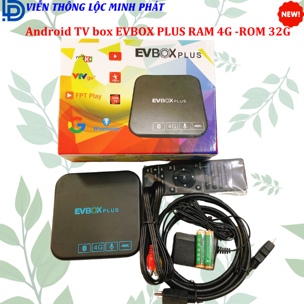 Android TV Box EVBOX Plus chuẩn 4K Ram 4G Rom 32G -Kết nối Bluetooth